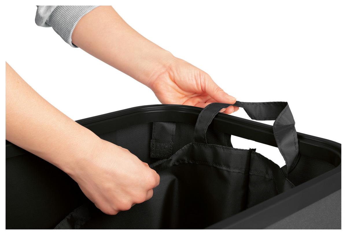 Flaschen/Dosensammelbehälter 80 Liter - Schwarz, Basics, Naturmaterialien/Kunststoff (40/32.5/72cm)