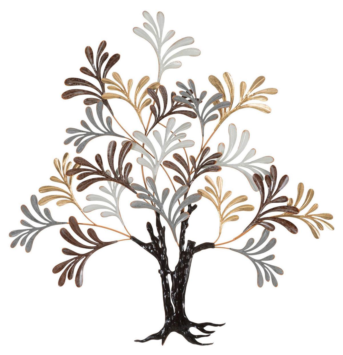 Wanddeko Albero Lixy Gold, Grau, Schwarz B: 97,2 cm - Goldfarben/Schwarz, Basics, Metall (97.20/100.30/8.90cm)