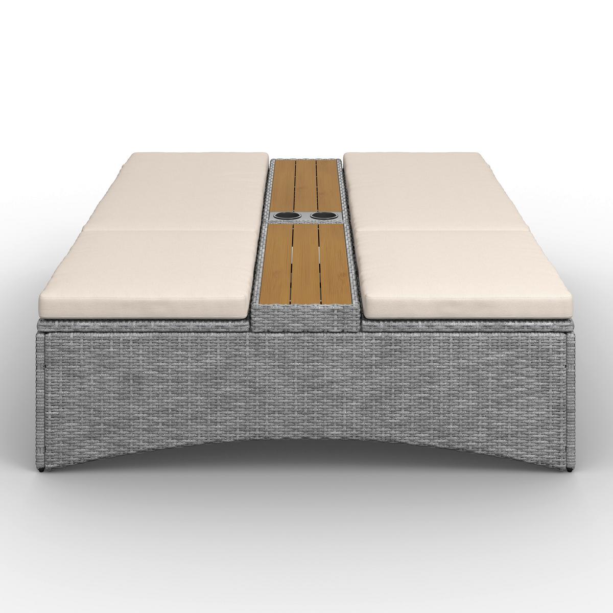 ZÁHRADNÉ LEŽADLO MONERO - krémová, Modern, kov/drevo (203/155/150cm) - Bessagi Garden