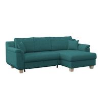 Rohová sedačka ALEX, světle modrý manšestr - přírodní barvy/světle modrá, Moderní, textil/plast (246/88cm)
