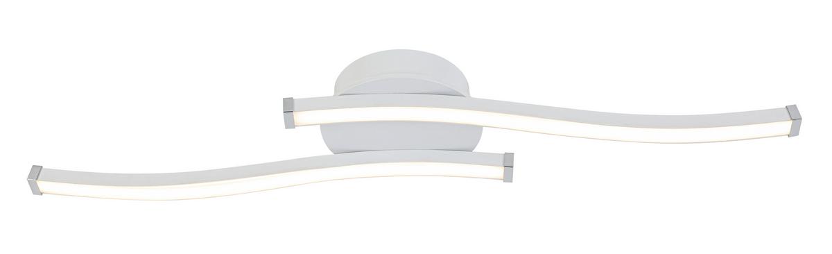 LED-Deckenleuchte Charlie *ph* - Chromfarben/Weiß, Basics, Kunststoff/Metall (12/55/6,5cm) - Luca Bessoni