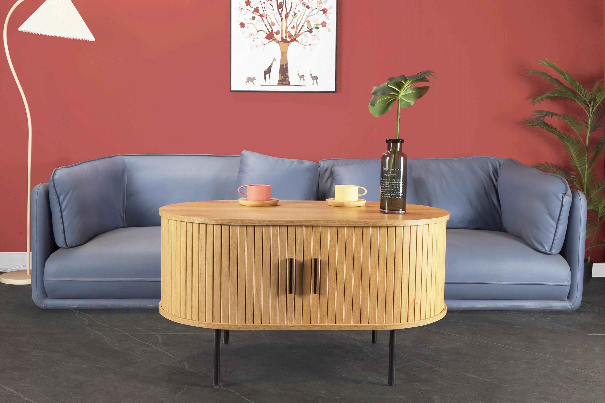 Couchtisch Eichefarben B: 60 cm - Eichefarben/Schwarz, Design, Holzwerkstoff/Metall (100/60cm) - Livetastic