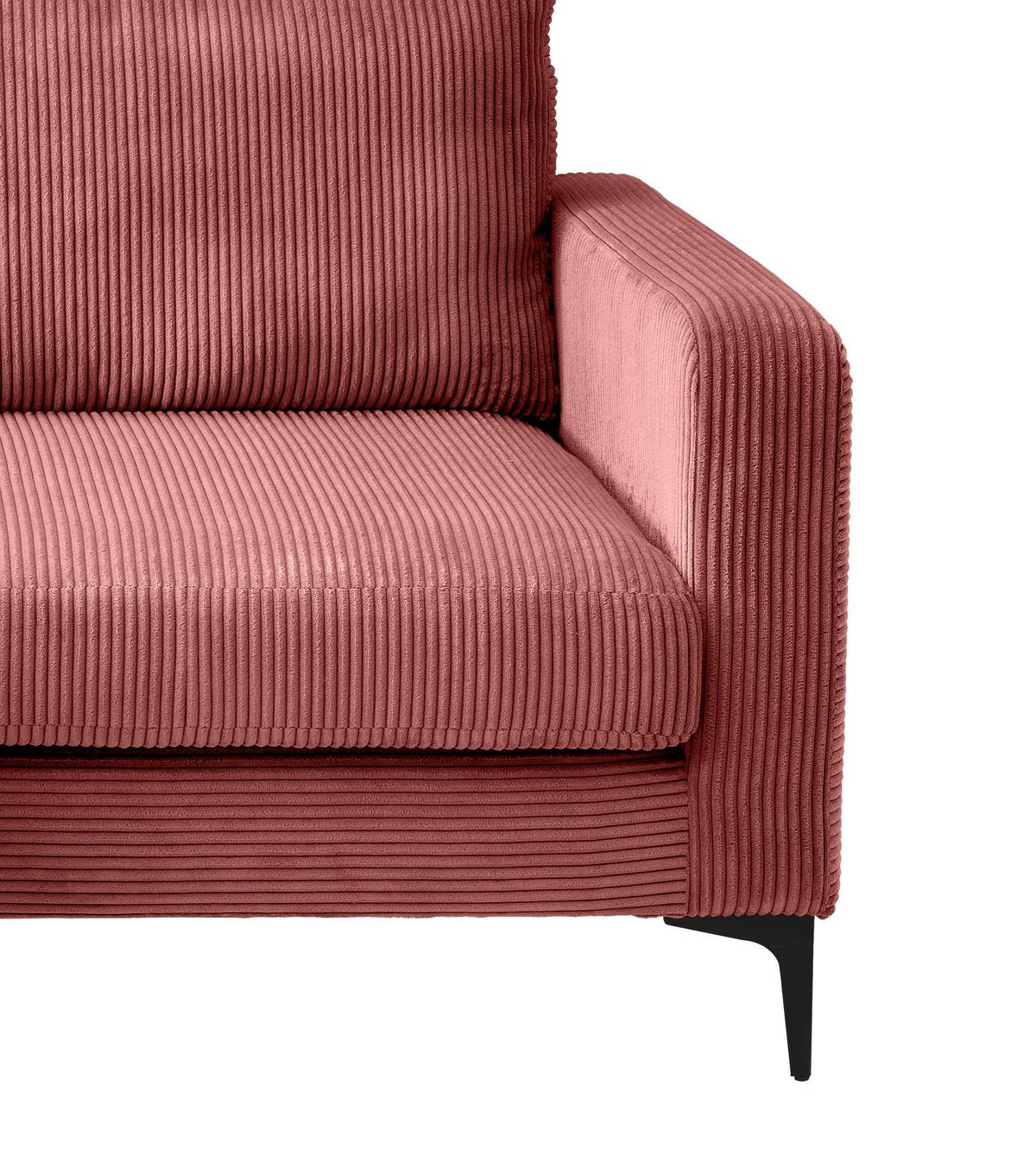 Ecksofa Eliza, Koralle S: 204x153 cm - Koralle/Schwarz, Basics, Textil (204/153cm) - Livetastic