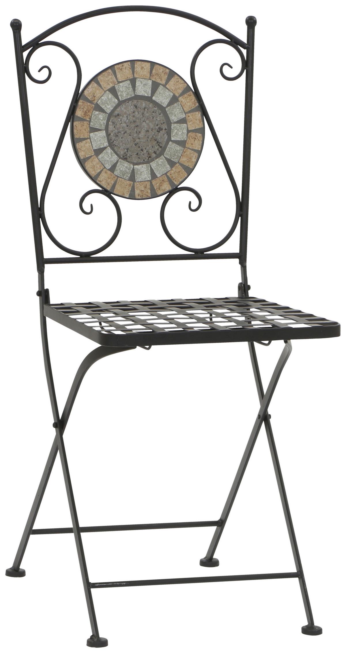 Gartensessel Klappbar Metall/keramik - Multicolor/Schwarz, MODERN, Keramik/Metall (39/88,5/49,5cm) - Siena Garden