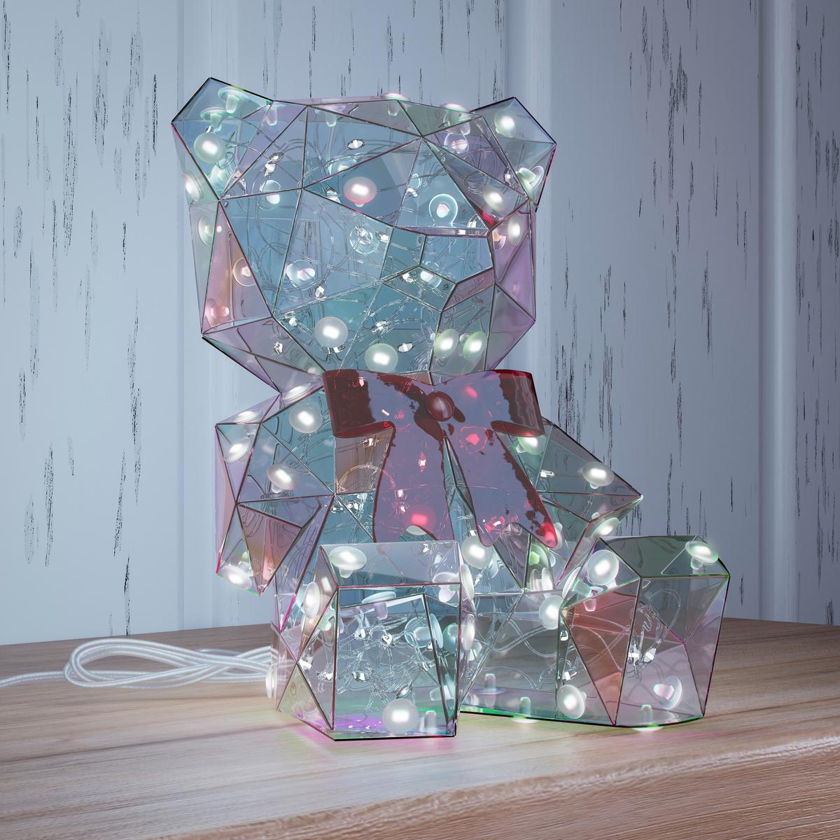 LED-DEKOLEUCHTE CAROLINA - Transparent/Rot, Basics, Kunststoff (11,5/11/13,5cm) - Luca Bessoni