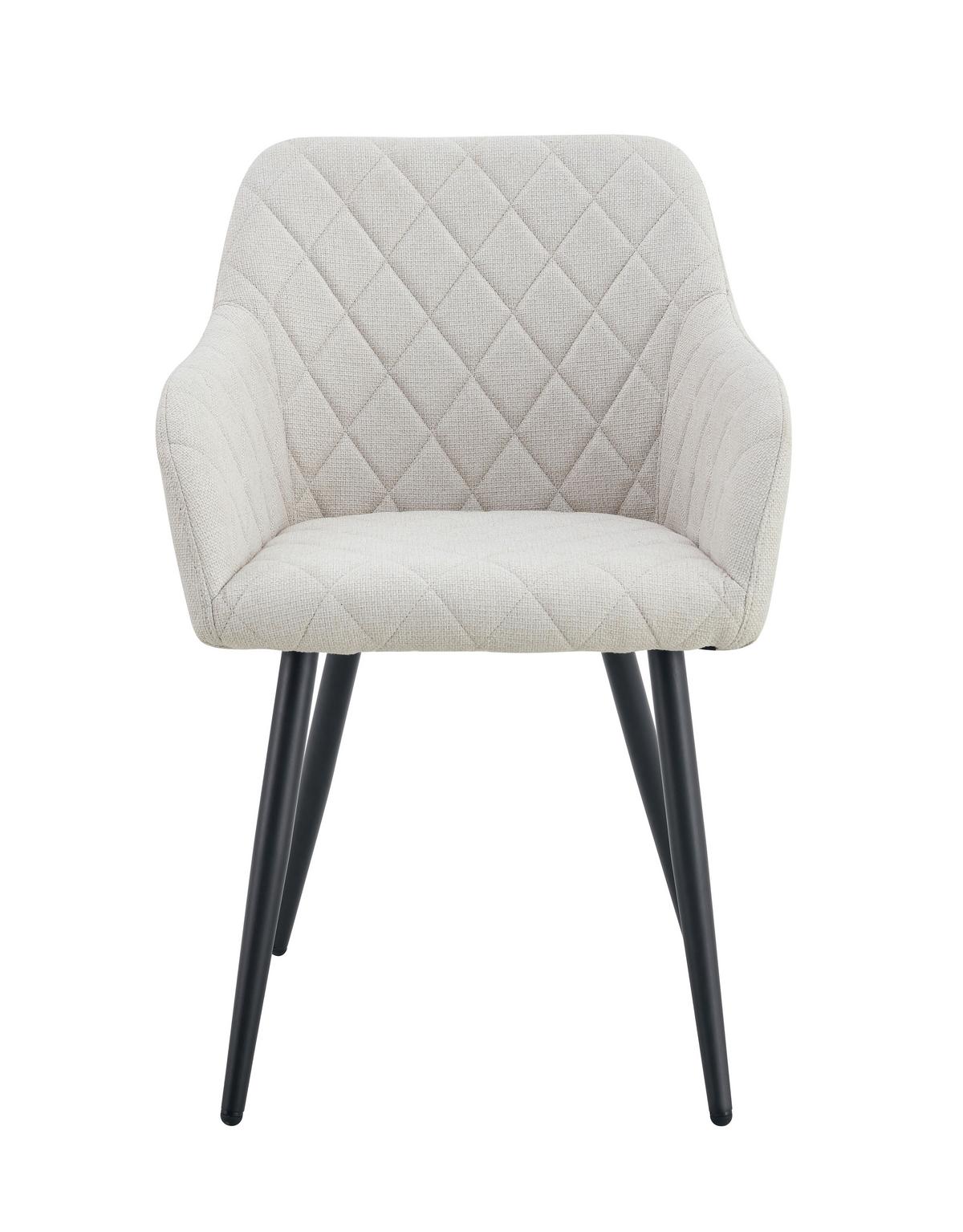 Stuhl-Set Lea Creme 56 cm - Creme/Schwarz, MODERN, Textil/Metall (56/83/60cm) - MID.YOU