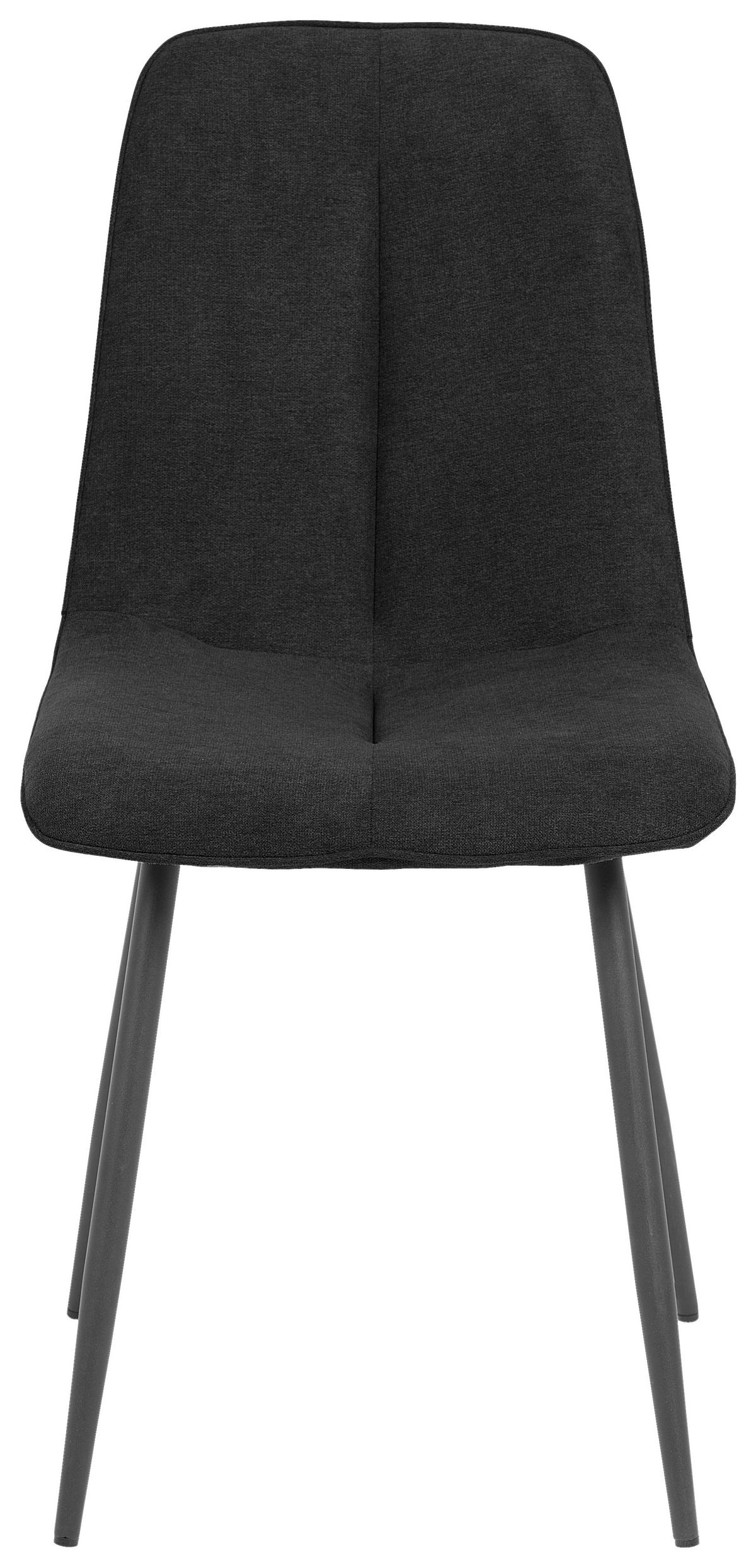 Stuhl Lago Schwarz Gepolstert 2er-Set - Schwarz, MODERN, Holz/Textil (47/87/58cm) - P & B