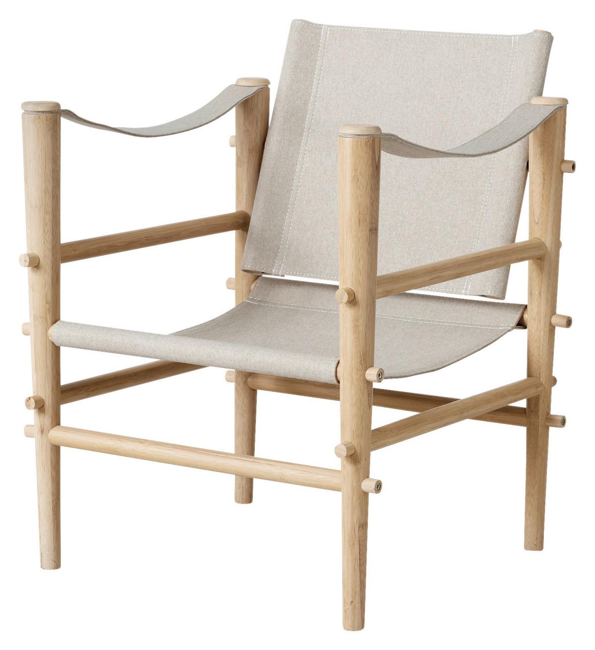 Loungesessel Safari Aus Bambus - Beige/Naturfarben, Design, Holz (59/79/61cm) - MID.YOU