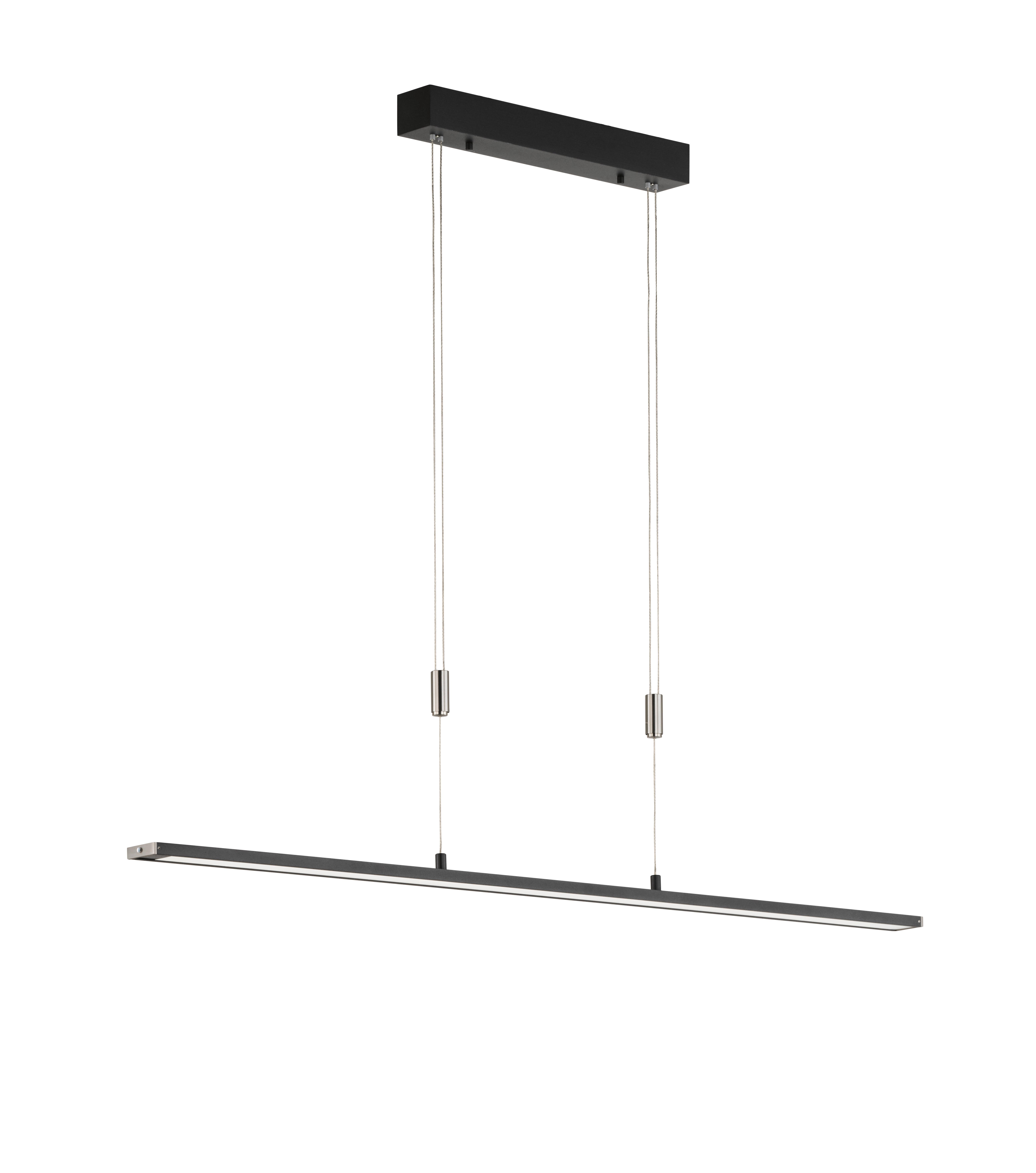 LED-Hängeleuchte 60015 metz - Schwarz/Nickelfarben, Design, Metall (120/6/95-120cm) - Fischer & Honsel