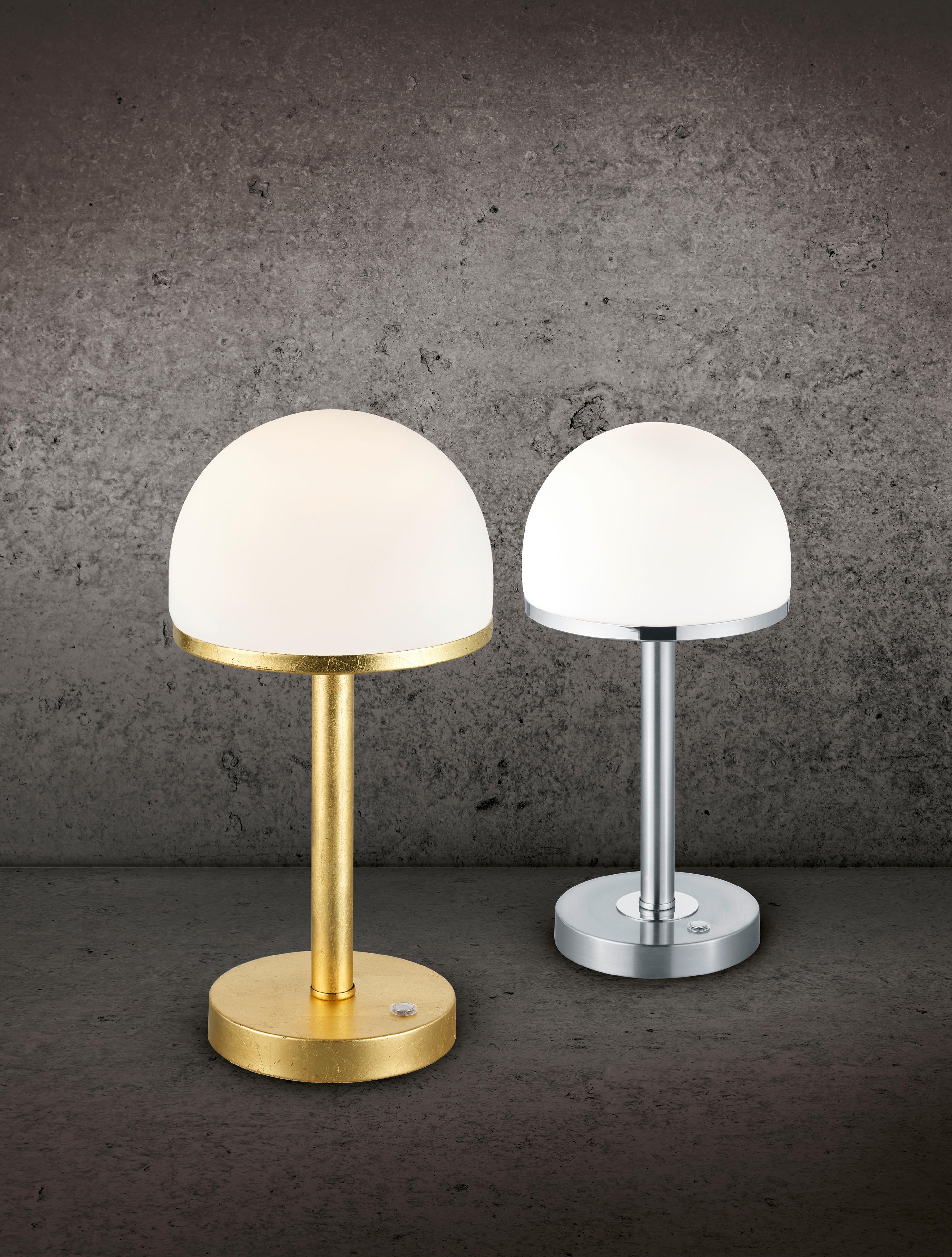 LED-Tischlampe Nickelfarben/ Weiß 4-Fach Schaltbar - Weiß/Nickelfarben, Basics, Glas/Metall (39/19cm) - Trio Leuchten