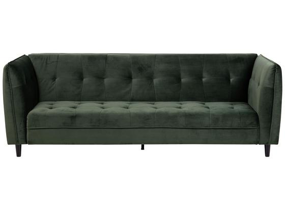 Schlafsofa mit Bettfunktion Jonna Samt - Dunkelgrün/Schwarz, KONVENTIONELL, Holz/Textil (235/85/87cm) - Carryhome Schlafsofa mit Bettfunktion Jonna Samt - Dunkelgrün/Schwarz, KONVENTIONELL, Holz/Textil (235/85/87cm) - Carryhome
