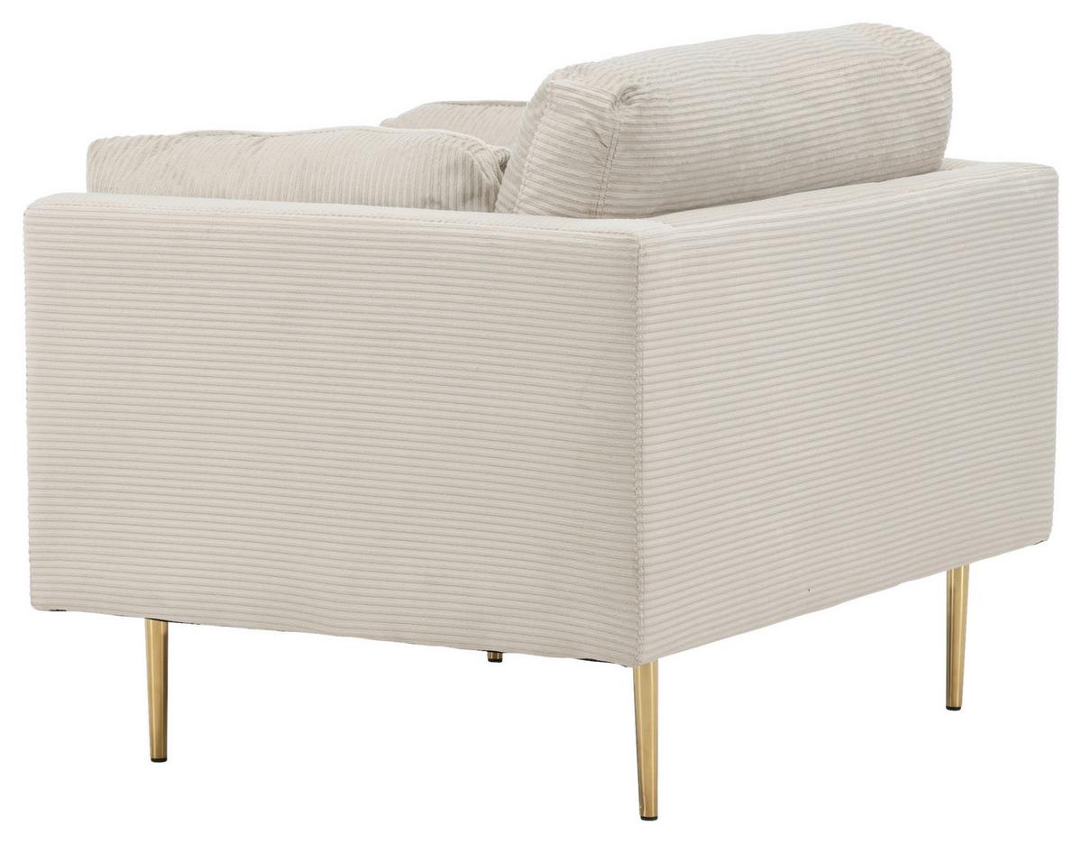 Sessel Boom - Beige/Goldfarben, Design, Textil/Metall (110/84/86cm) - Livetastic