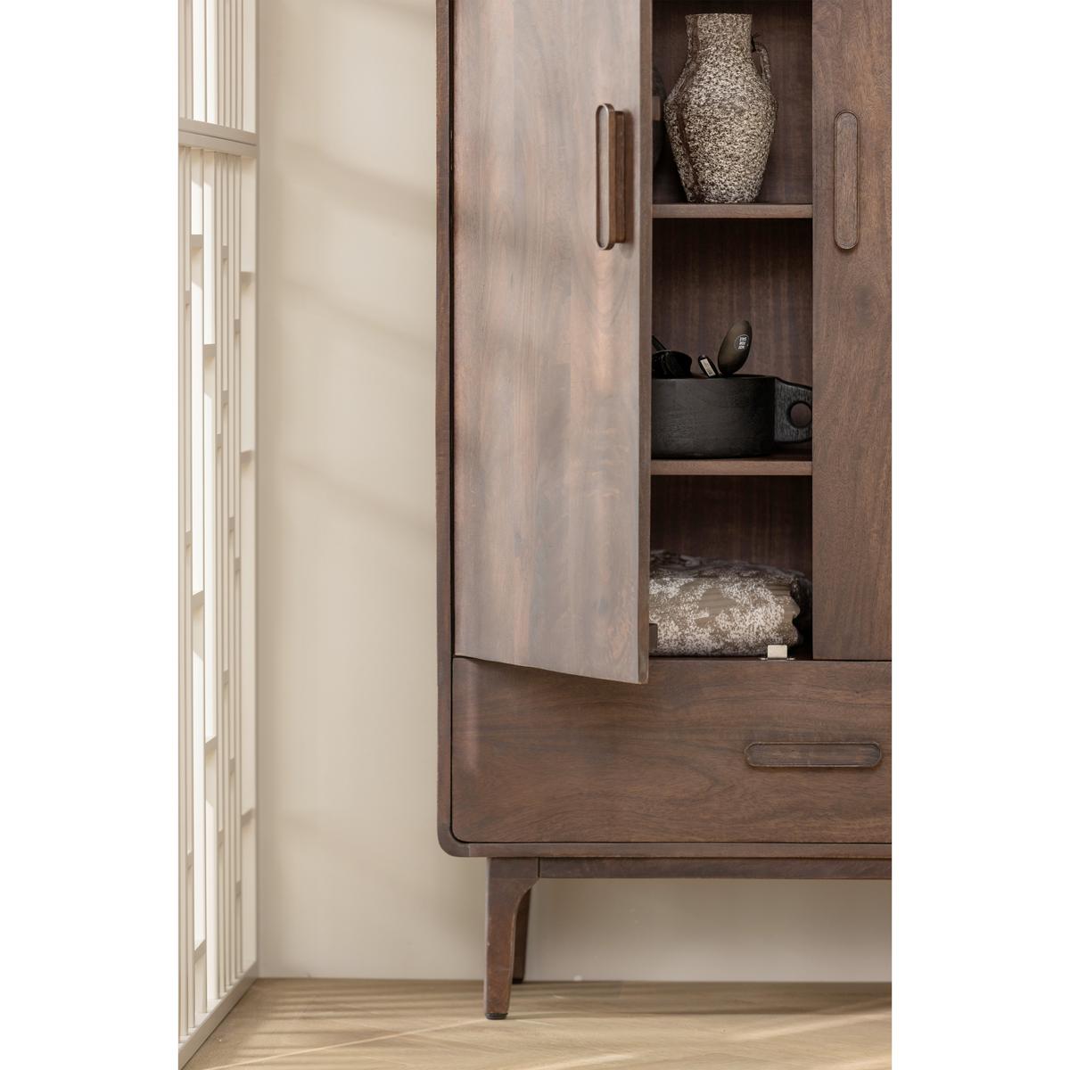 Schrank Liya Dunkelbraun B: 85 Cm - Dunkelbraun, Design, Holz (85/150/35cm) - Livetastic