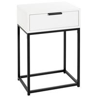 Nočný stolík ILVA biela matná/farby dubu - čierna/biela, Konventionell, kov/kompozitné drevo (40/60/28cm)