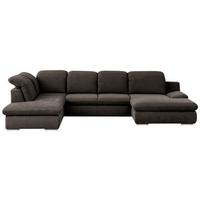 Wohnlandschaft Isona Braun Chenille - Chromfarben/Braun, Design, Textil (212/353/165cm) - Livetastic