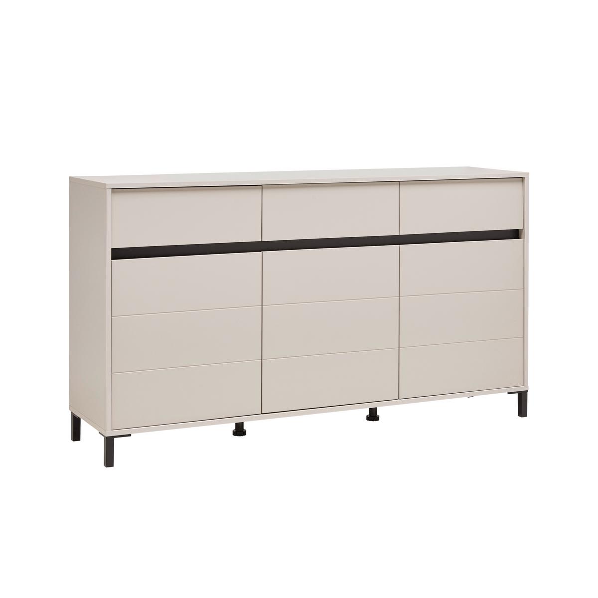Komód Marron - kasmírszínű/fekete, Basics, faalapú anyag (157/90/40cm)