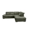Ecksofa mit Schlaffunktion Dalida Dunkelgrün,s:280x254 cm - Chromfarben/Dunkelgrün, Design, Textil (280/254cm) - Livetastic