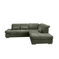 Ecksofa Mit Schlaffunktion Dalida Dunkelgrün,s:280x254 Cm - Chromfarben/Dunkelgrün, Design, Textil (280/254cm) - Livetastic