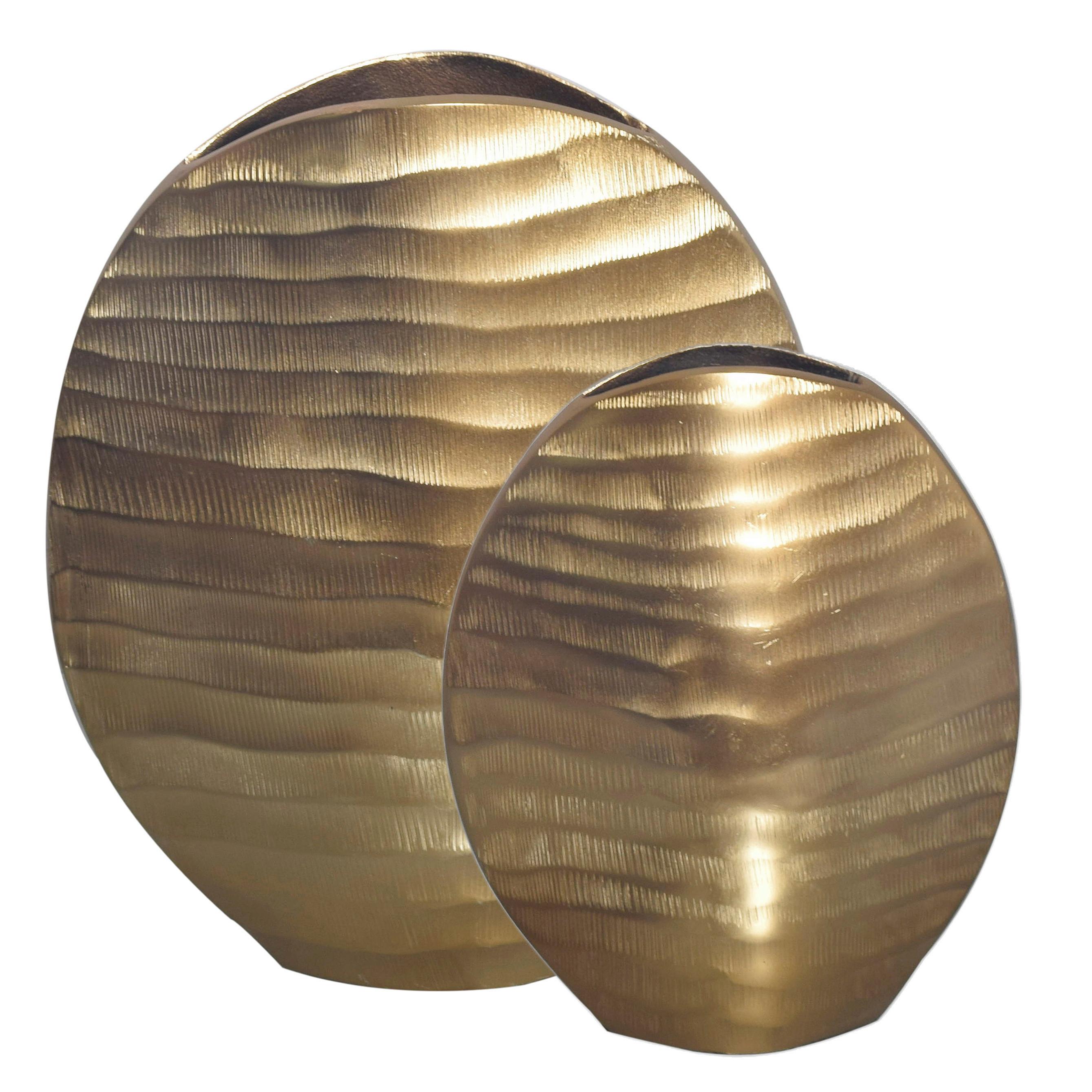 Dekovase 2er Set Goldfarben B: 26 cm - Goldfarben, Design, Metall (26/30,5/14cm) - Livetastic