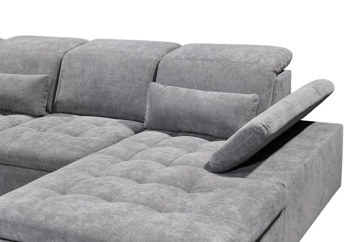 Sedací souprava WAYNE U - šedá/barvy stříbra, Konvenční, textil/plast (240/340/188cm) - MID.YOU