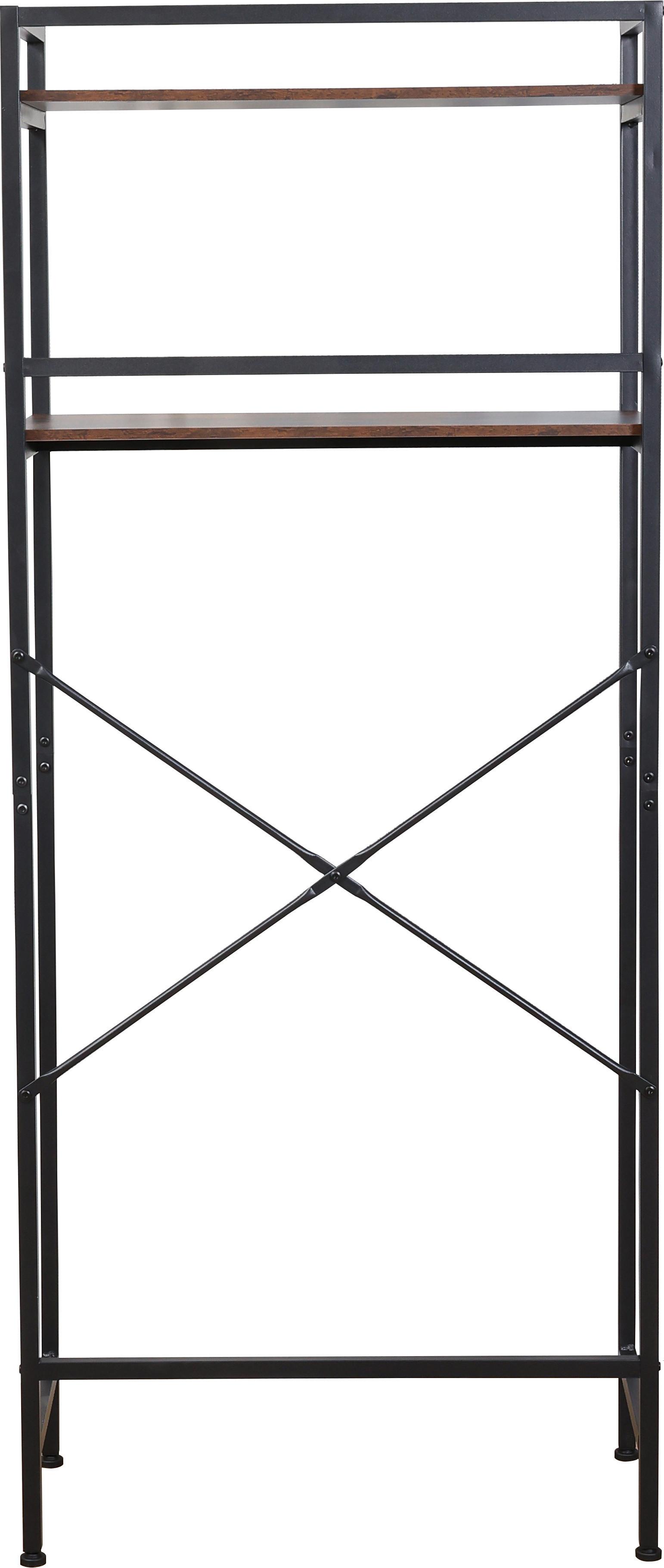 Waschmaschinenregal Respekta - Schwarz/Braun, Trend, Holzwerkstoff/Metall (168/70/35cm) - Homezone