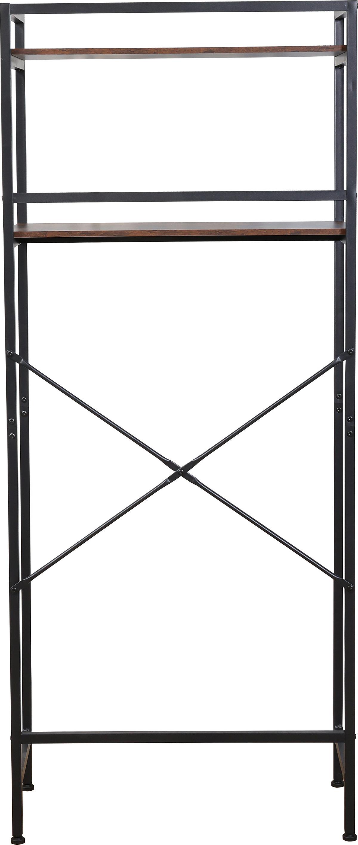 Waschmaschinenregal Respekta - Schwarz/Braun, Trend, Holzwerkstoff/Metall (168/70/35cm) - Homezone