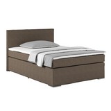 Boxspringbett Nero Liegefläche ca.140x200cm - Chromfarben/Schlammfarben, KONVENTIONELL, Textil (140/200cm)