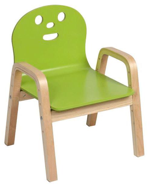 Dětská Židle Smile -Top- - zelená/přírodní barvy, kompozitní dřevo (39/52/35cm)