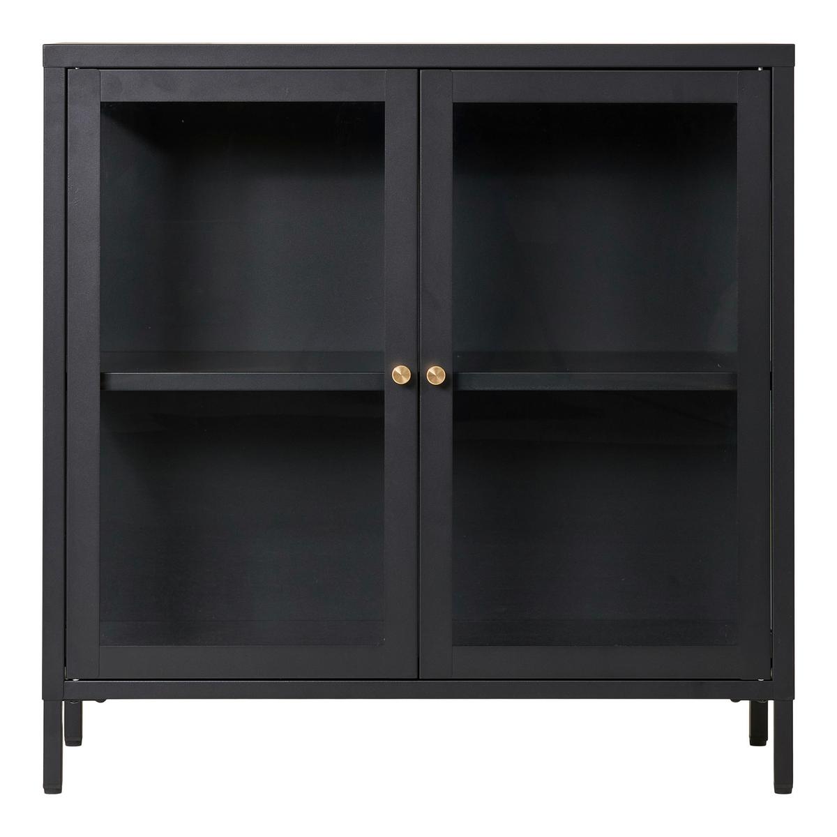 GARDEROBENSCHRANK Dalby Schwarz B: 80cm - Transparent/Schwarz, Design, Glas/Metall (80/80/35cm) - MID.YOU