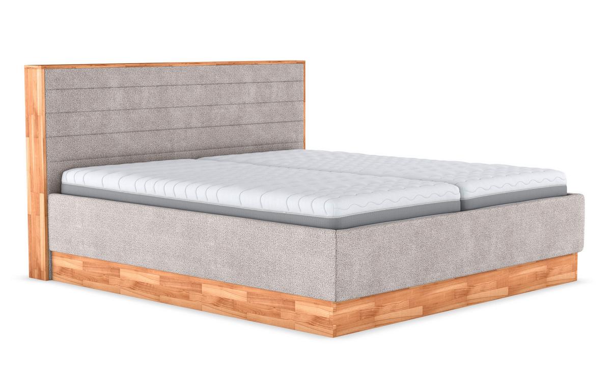 Kárpitozott Ágy Peseta 180/200cm - bükkszínű/homokszínű, faalapú anyag/textil (180/200cm) - MID.YOU