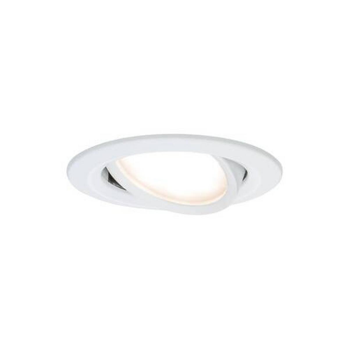 Deckenleuchte 3er-Set Ø 8,4 cm, dimmbar, Rund - Alufarben/Weiß, Basics, Metall (8,4cm) - Paulmann