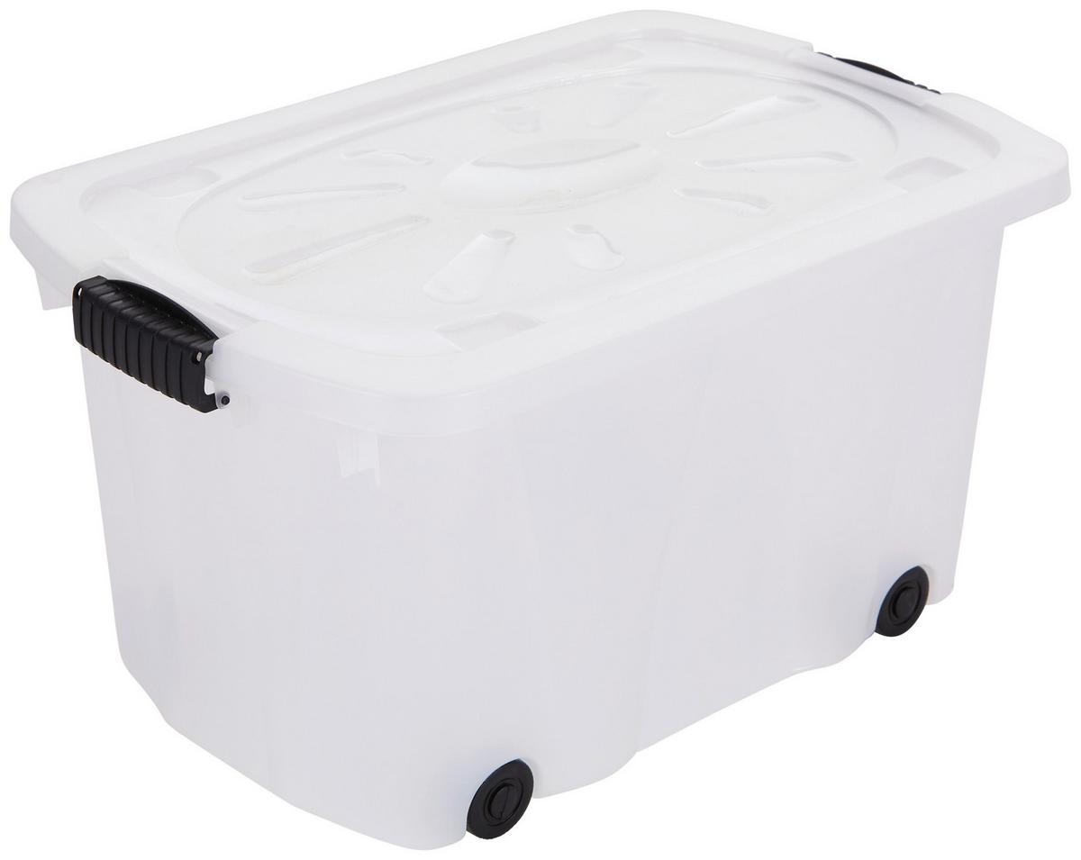 Aufbewahrungsbox Klipper + Deckel Kunststoff 58x37x31cm - Transparent, Basics, Kunststoff (58/37/31cm) - Homezone