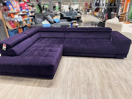 Rohová sedačka Iba, tmavomodrá - tmavomodrá/chrómová, Lifestyle, textil - Premium Living