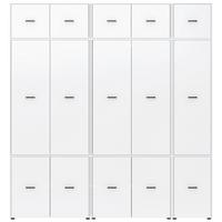 Kleiderschrank Kivo Weiß, B: 225 cm - Weiß, Basics, Holzwerkstoff (225/239,40/52,1cm)