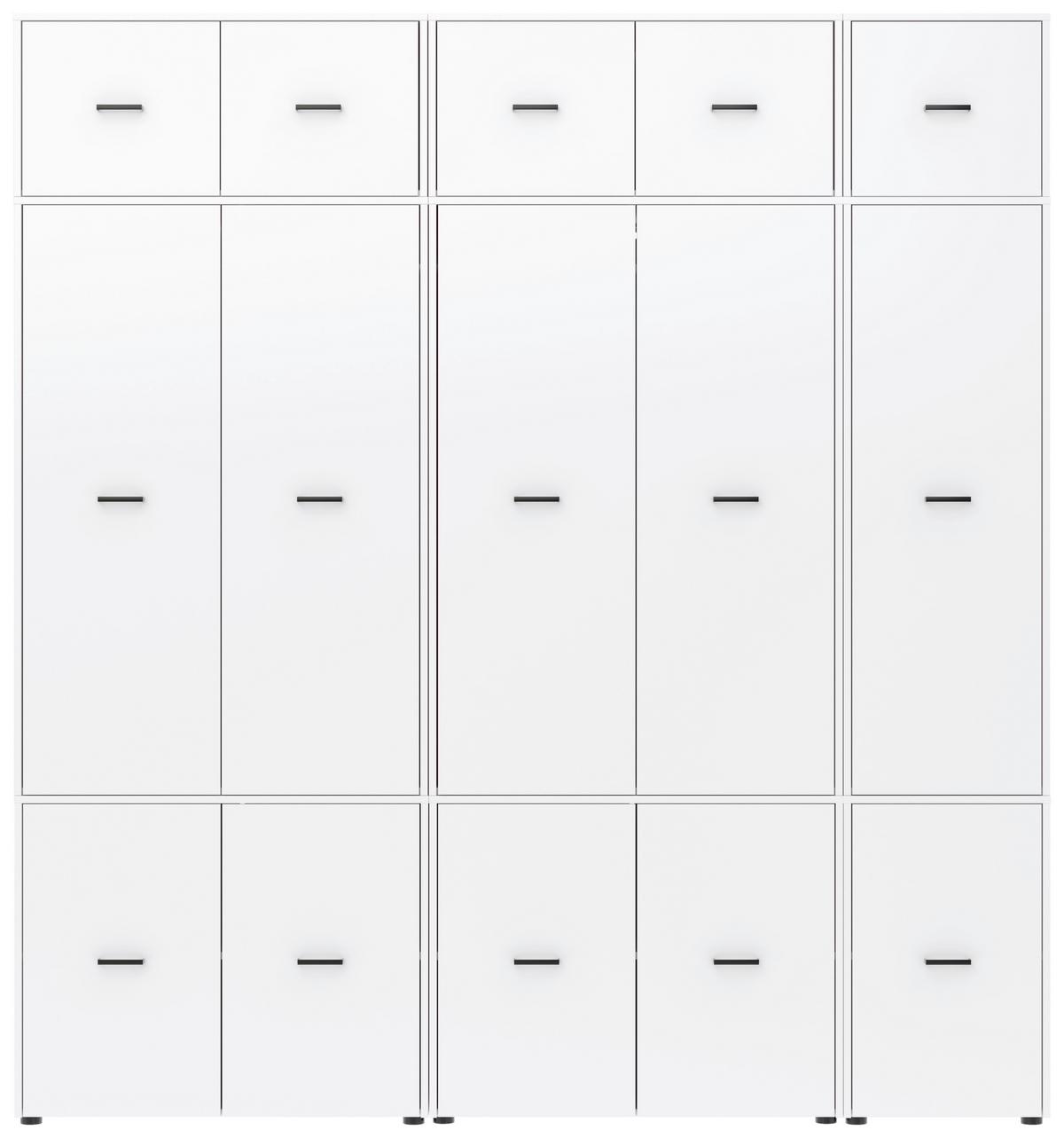 Kleiderschrank Kivo Weiß, B: 225 cm - Weiß, Basics, Holzwerkstoff (225/239,40/52,1cm)