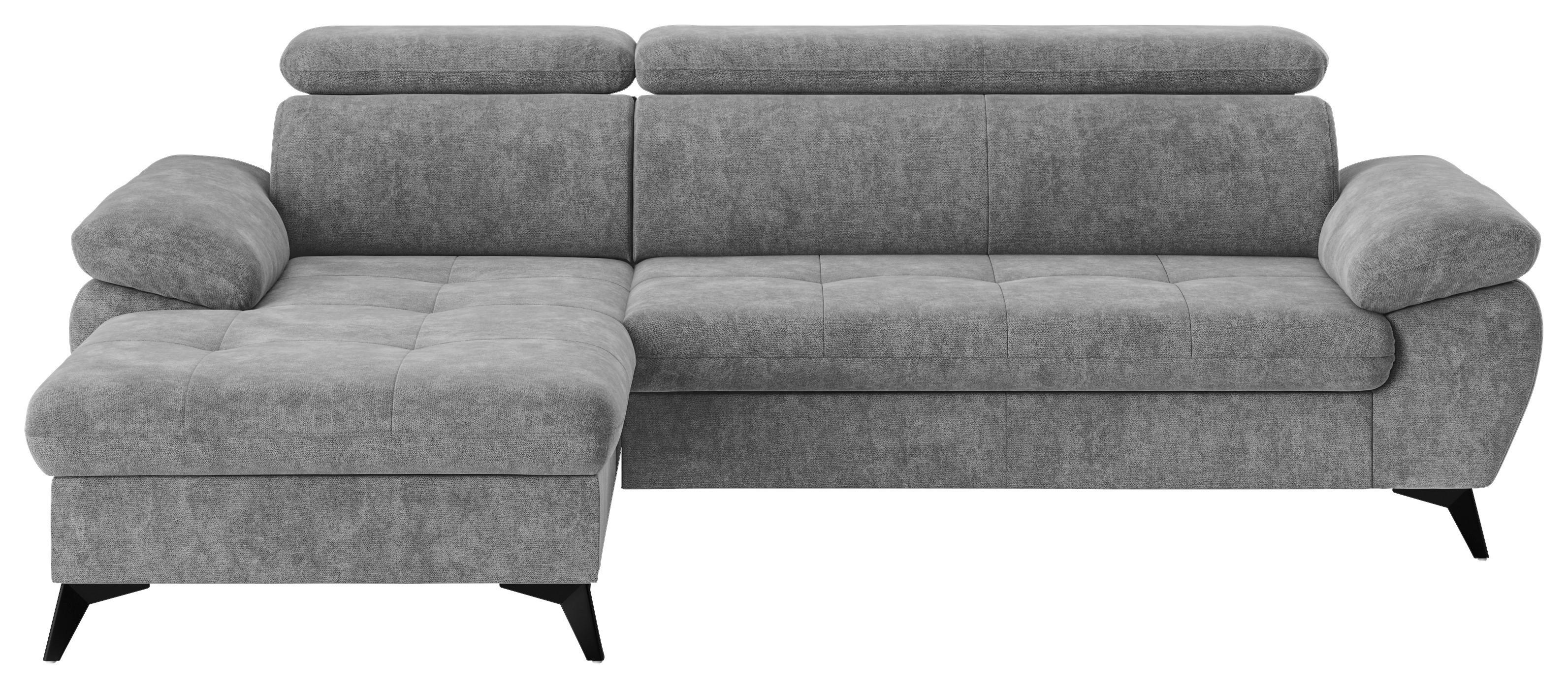 Ecksofa Mit Bettkasten Hudson 166x261 Cm Grau - Schwarz/Grau, Textil (166/261cm) - MID.YOU