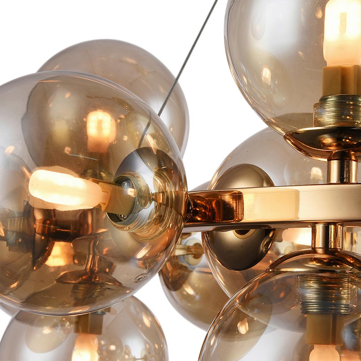 Pendelleuchte Dallas - Goldfarben, Trend, Glas/Metall (69/23,8/69cm) - MAYTONI