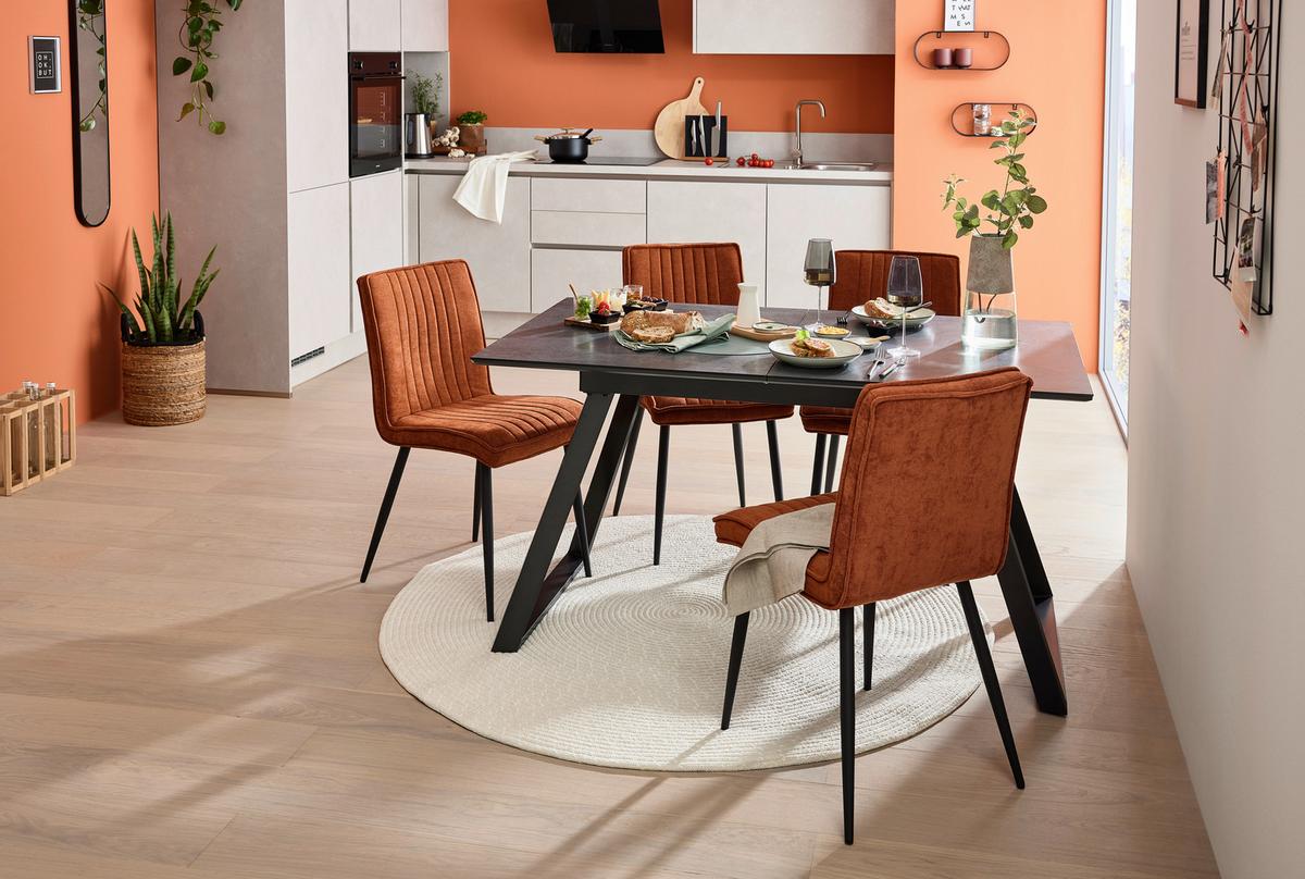 Stolička LENA farba hrdze - čierna/hrdzavá, Modern, kov/drevo (43/86/57cm) - Mömax