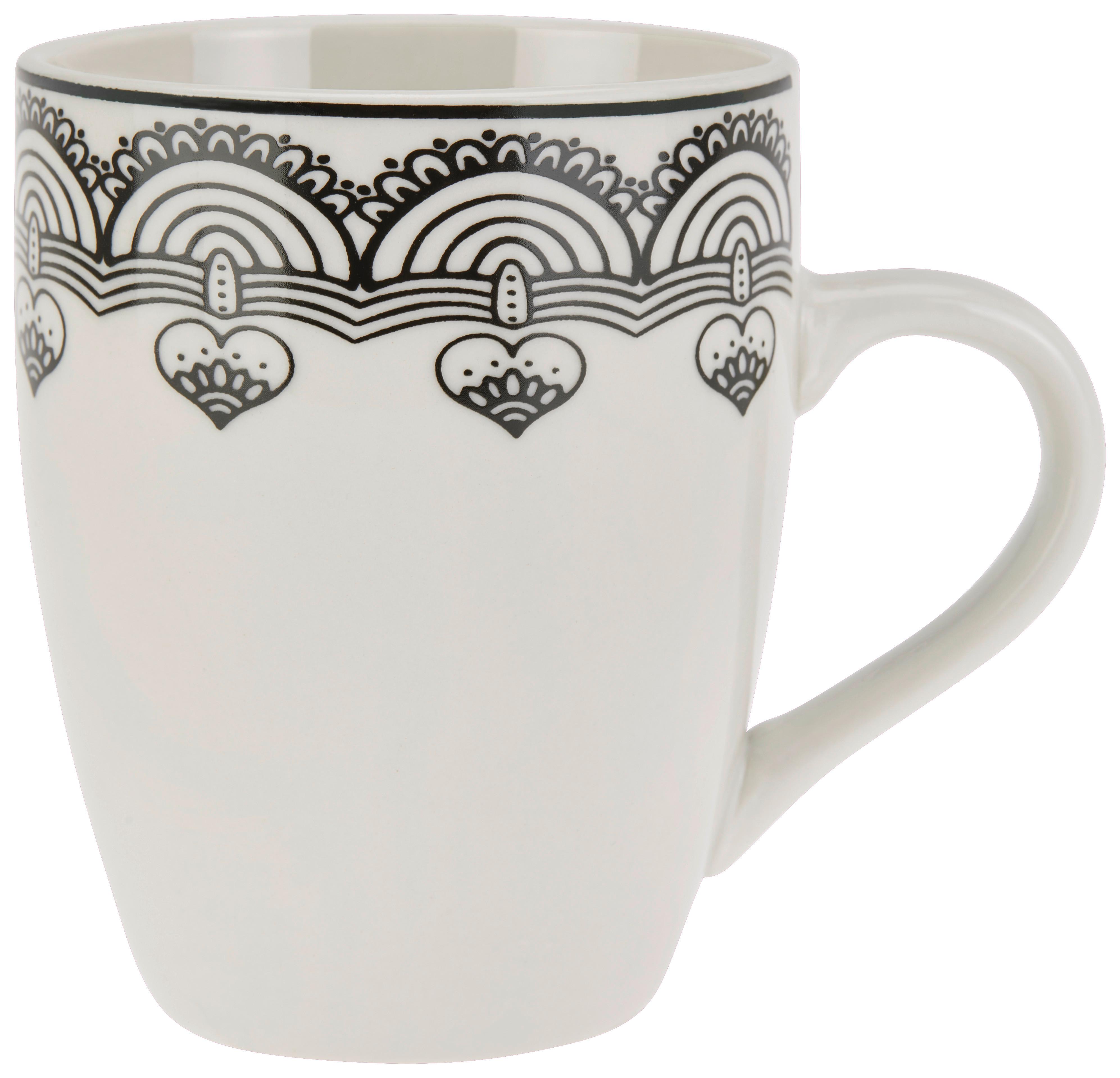 Kávésbögre Kb. 260ml - fekete/fehér, Modern, kerámia (7,5/9,5cm) - Luca Bessoni