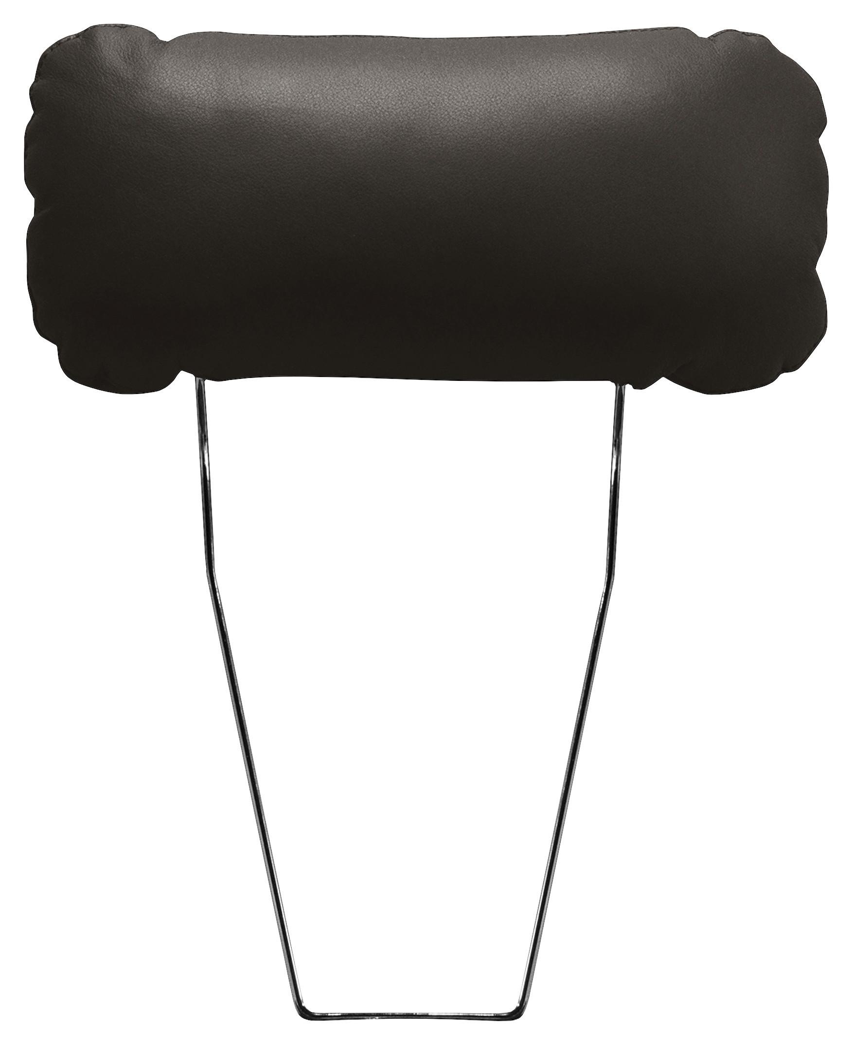 Kopfstütze Nordic, Dunkelbraun B: 43 cm - Dunkelbraun, Design, Leder/Textil (43/18/15cm) - Livetastic