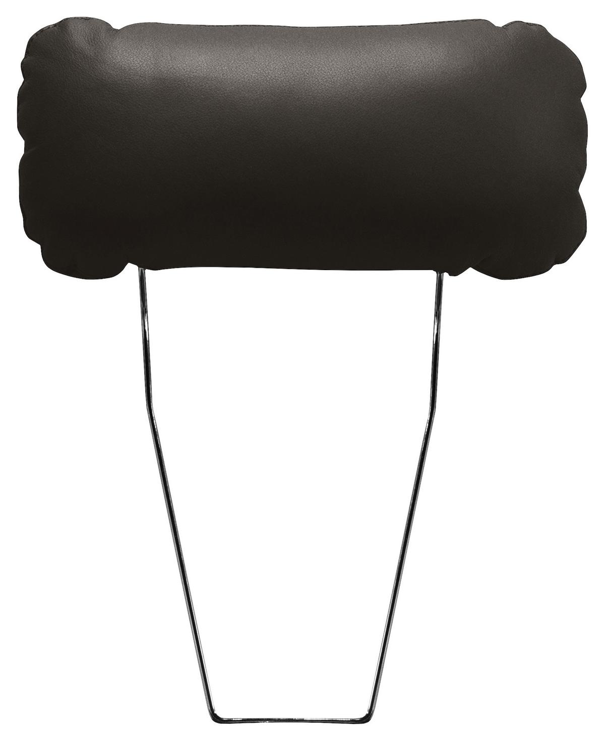 Kopfstütze Nordic, Dunkelbraun B: 43 cm - Dunkelbraun, Design, Leder/Textil (43/18/15cm) - Livetastic