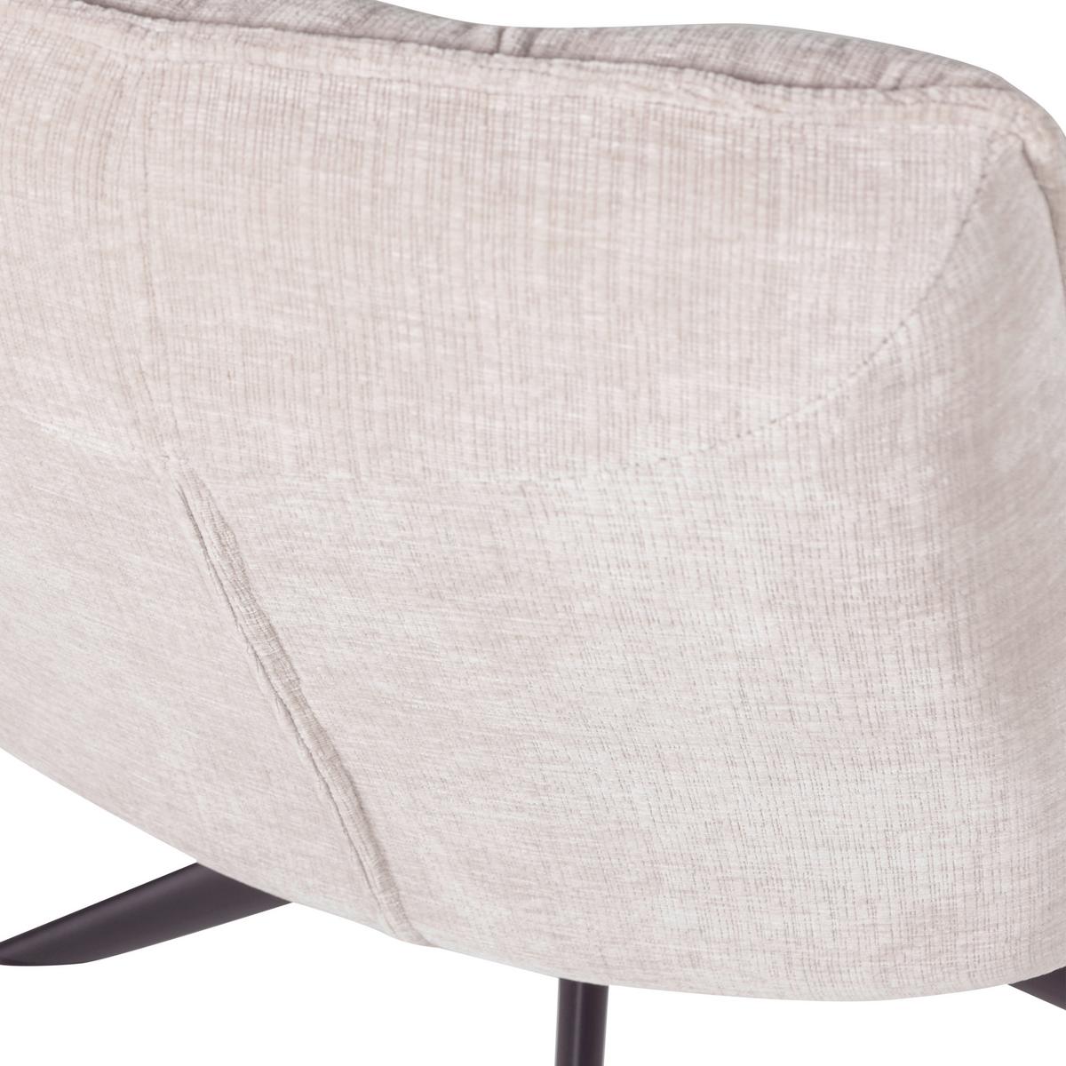 SESSEL Jouke Naturfarben B: 70cm - Schwarz/Naturfarben, MODERN, Textil/Metall (70/97/85cm) - Livetastic