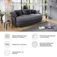 Big Sofa Aruba mit Kissen B: 238 cm Grau/Schwarz Lederlook - Schwarz/Grau, LIFESTYLE, Textil (238/80/140cm) - Luca Bessoni