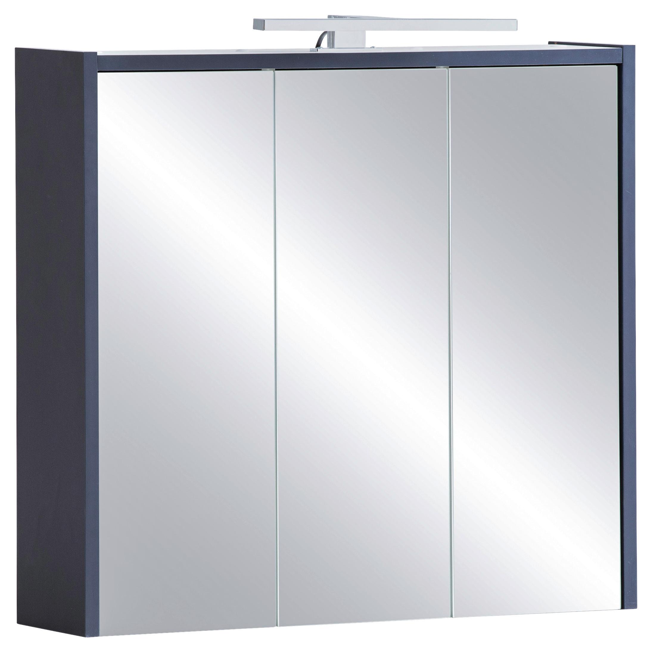 Spiegelschrank Lovis Sps 650 - Dunkelblau, MODERN, Glas/Holzwerkstoff (65,0/62,7/16,0cm) - MID.YOU