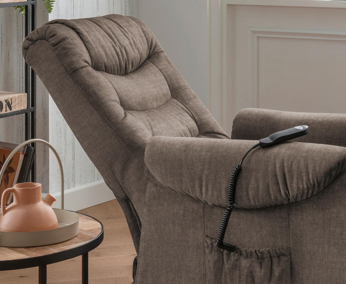 Fernsehsessel Nino Braun B: 78 cm - Schwarz/Braun, Design, Textil (76/106/94cm) - Livetastic