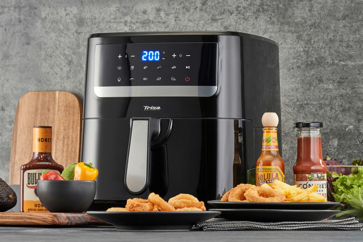 Heißluftfritteuse Crunchy Fry - Schwarz, KONVENTIONELL, Kunststoff (38,3/32,2/32,7cm) - Trisa Electronics