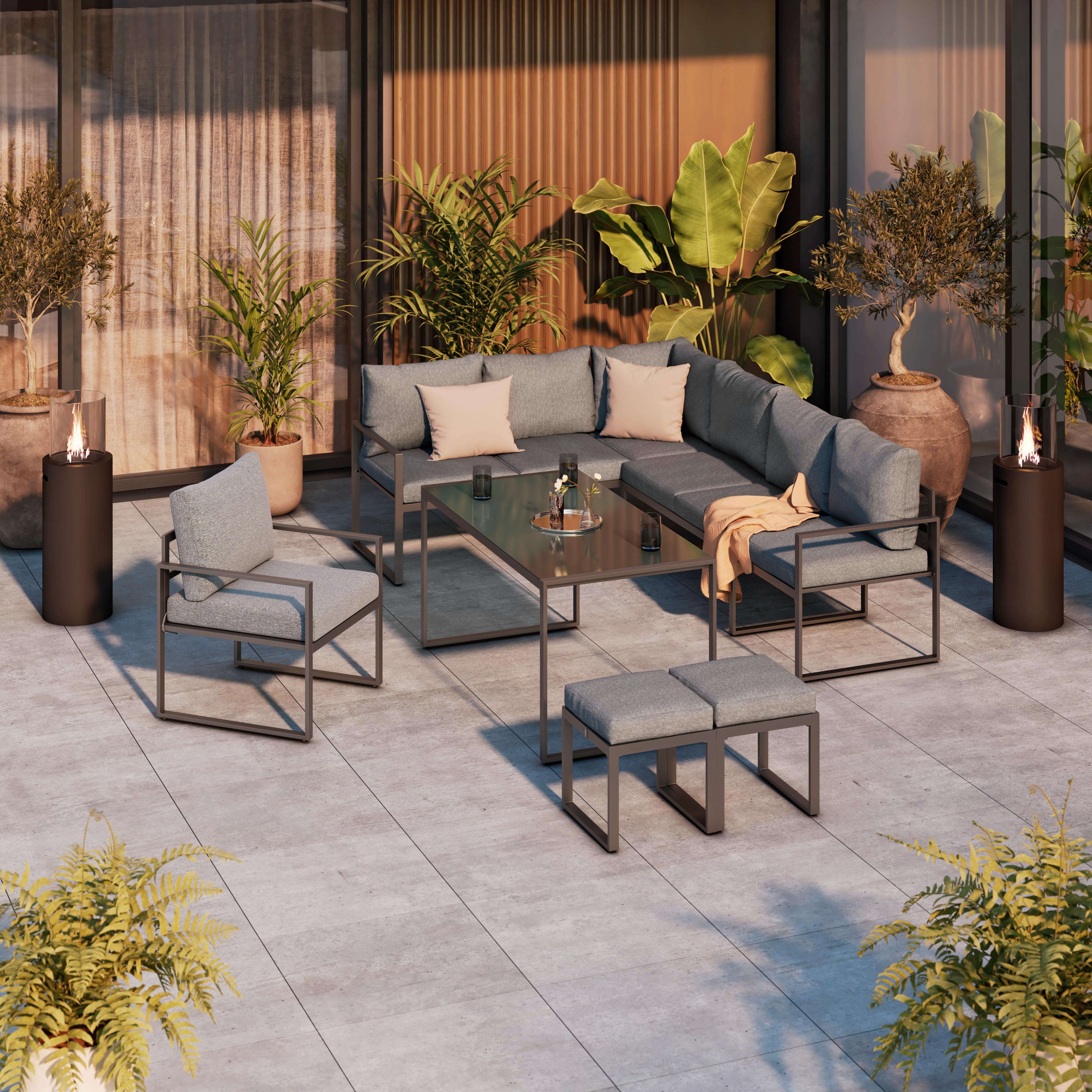 Gartensessel Leon Stahl, Textilgewebe - Dunkelgrau/Anthrazit, MODERN, Textil/Metall (66/69/65cm) - Beldano