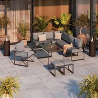 Gartensessel Leon Stahl, Textilgewebe - Dunkelgrau/Anthrazit, MODERN, Textil/Metall (66/69/65cm) - Beldano