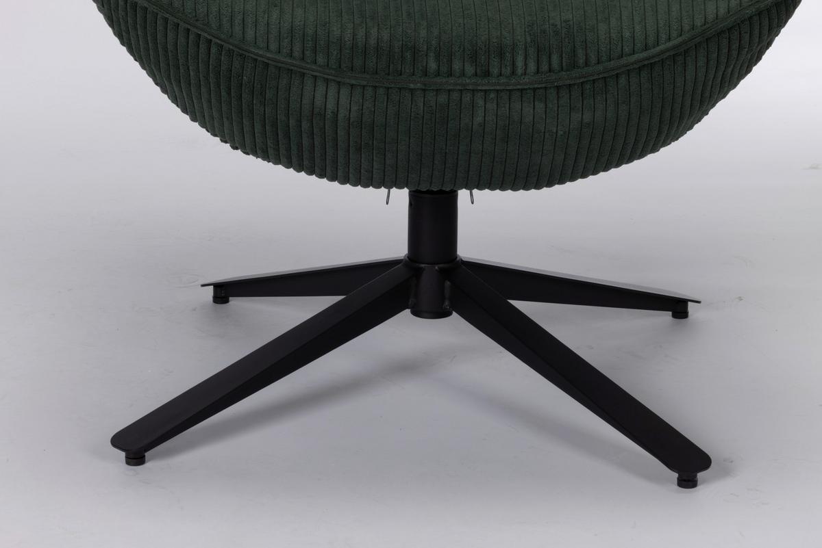 Relaxsessel Maro Grün B: 66 cm - Schwarz/Grün, Basics, Textil/Metall (66/76/75cm) - Livetastic