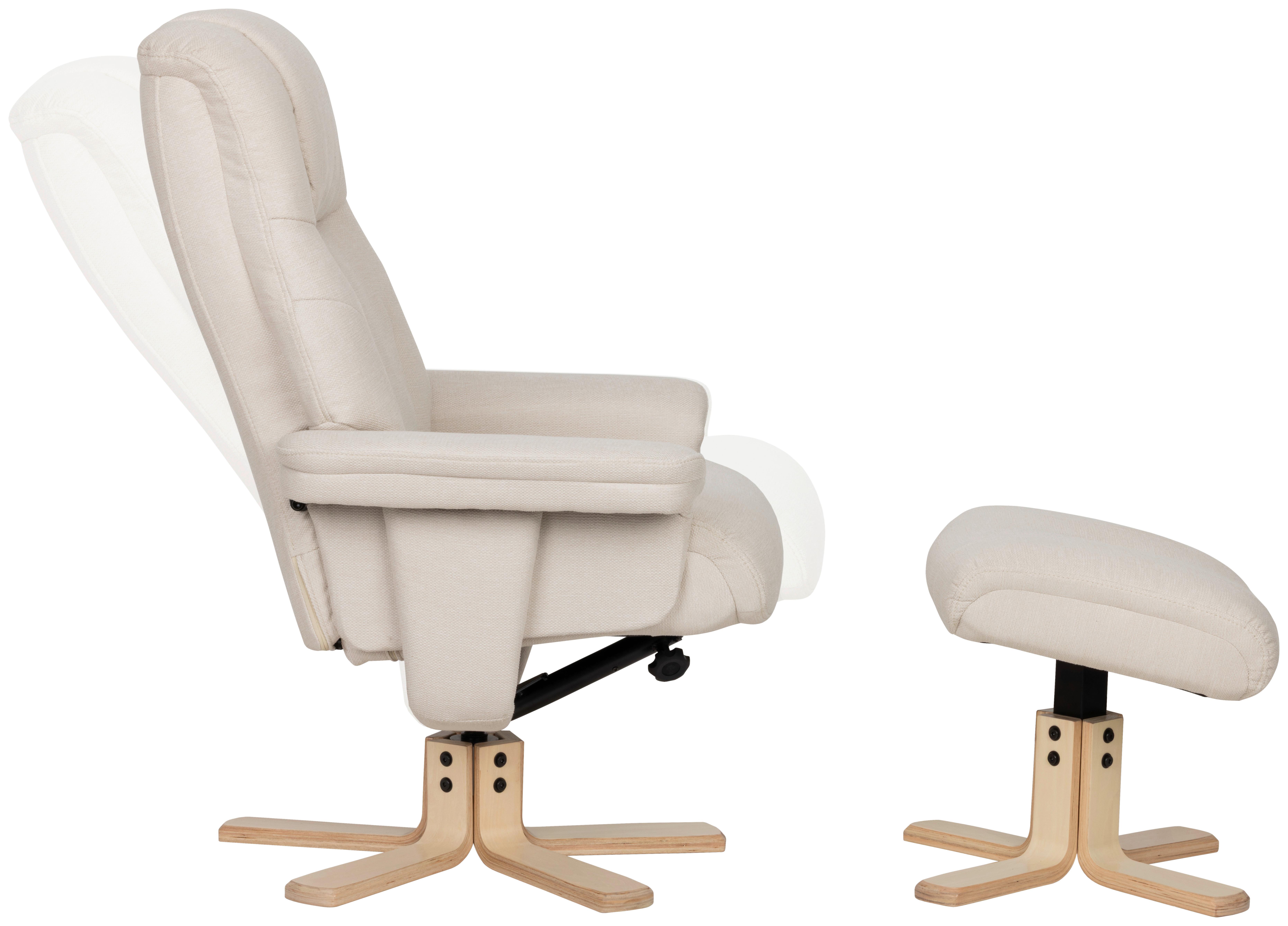 Relaxsesselset Serenity Creme B: 80 Cm - Creme/Naturfarben, Design, Holz/Textil (80/109/79cm) - Livetastic